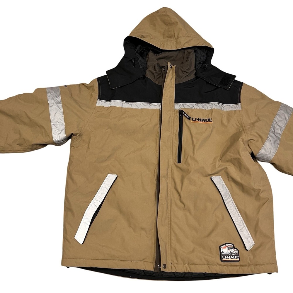 UHaul Men's Full Zip Jacket Coat Reflective Hooded Insulated 4XL Employee U-haul - Picture 2 of 13